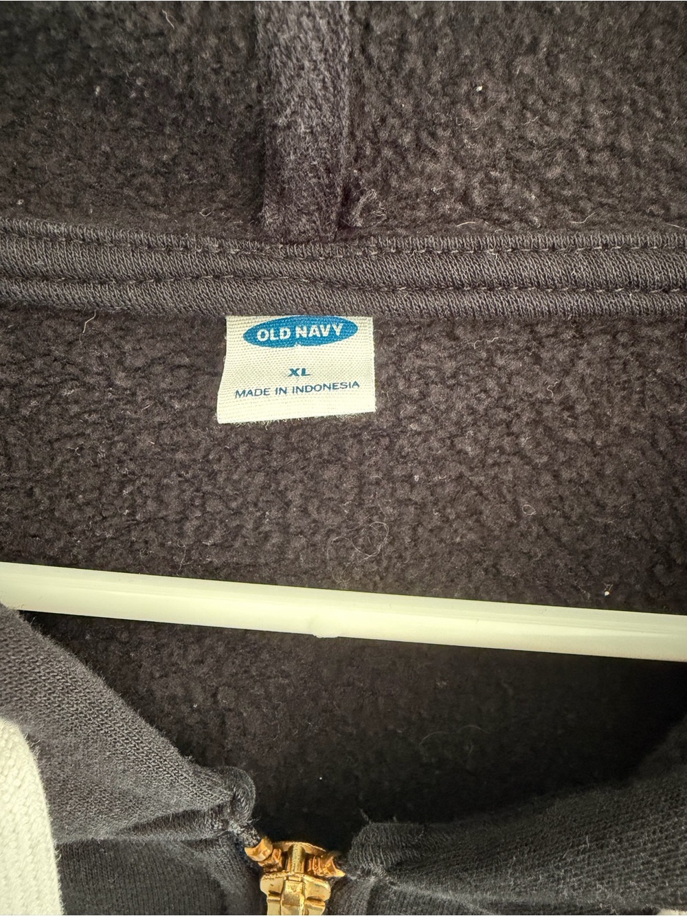 Old Navy Black Full Zip Hoodie XL Cotton Blend Sweatshirt Jacket - Picture 2 of 7